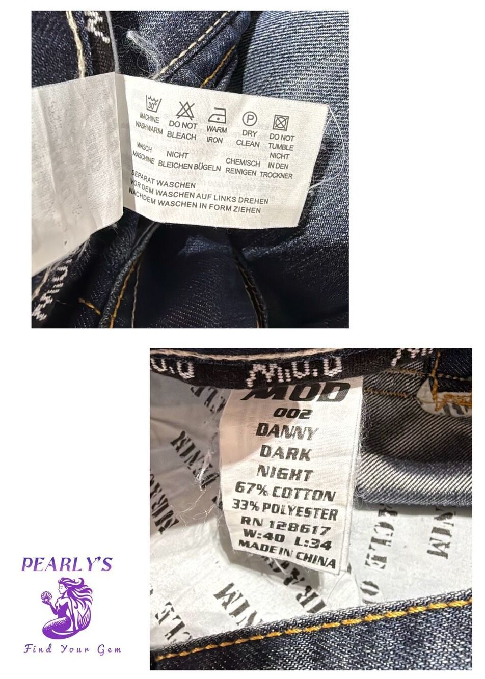 MOD Miracle Of Denim EUC Mens DANNY Dark Night Jean Grunge Skater Y2K Punk 40x34 - Picture 9 of 9